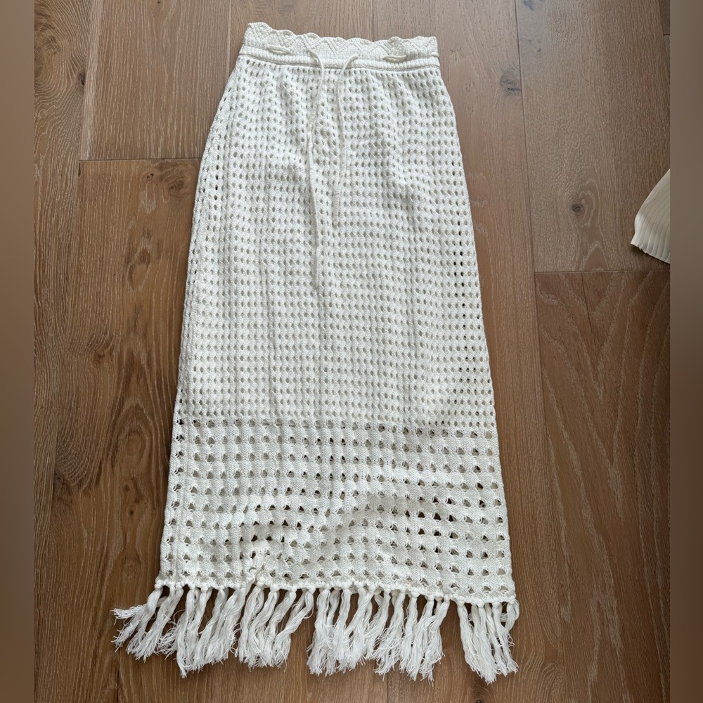 Tassel midi skirt